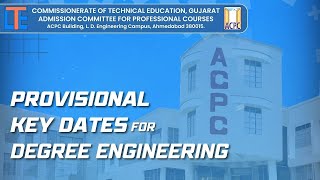 ACPC BE BTech  Know Detailed Schedule of Degree Engineering BE BTech Admission 202425 [upl. by Washington]