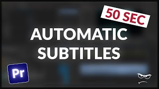 How to Add Automatic Subtitles in Premiere Pro [upl. by Alesandrini]