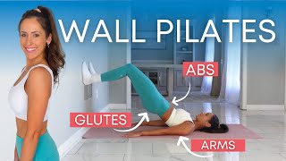 20 Min Wall Pilates Workout for Beginners  Full Body Core Strength  Toning [upl. by Moht988]