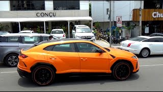 Lamborghini URUS in Arancio Borealis shade  LP6504  HYDERABAD  2023  INDIA [upl. by Wayolle]