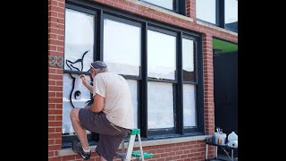 Storefront Window Painting HOW TO with Artist Josh Schultz [upl. by Lanny]