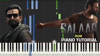 Salaar BGM  Sound of Salaar Piano Tutorial  Prabhas  Prithviraj [upl. by Aivatnohs46]