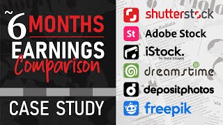 6 Months Earning Comparison of Stock Contributor Agencies  Shutterstock Adobe iStock Freepik etc [upl. by Iene]