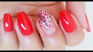 Red nails  Unhas vermelhas  glitter [upl. by Otsedom546]