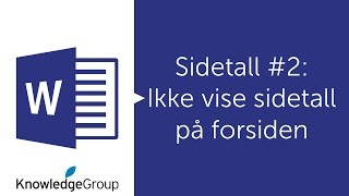 Sidetall 2  Ikke vise sidetall på forsiden  Norsk Word [upl. by Devland615]