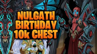 Nulgaths Birthday New 10k Chest lots of New Items AQW [upl. by Grados870]