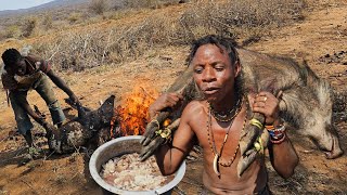 🔥Into Wild With Hadza Tribe Hunters🍖  Last Remaining HunterGatherers [upl. by Lajes886]