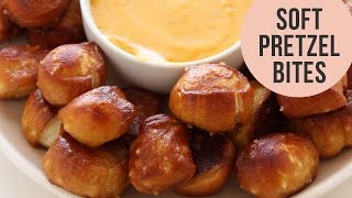 Soft Pretzel Bites  Homemade Recipe [upl. by Gnihc]