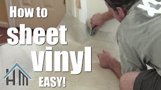 How to install vinyl floor sheet vinyl Easy Home Mender [upl. by Inaniel182]