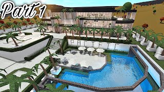 Bloxburg Pacific Palisades Modern Estate Speedbuild Part 16 Exterior [upl. by Enaywd799]