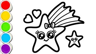 Cute Star ✨ Drawing Painting amp Coloring For Kids and Toddlers Child Art [upl. by Odracer]