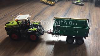 Lego Technic 42054 Claas Xerion with LED and controlled with a Sbrick [upl. by Runstadler]