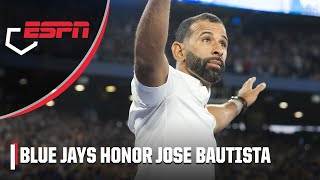 Jose Bautista gets emotional while being honored by Blue Jays  MLB on ESPN [upl. by Cheston]