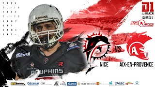 Dauphins de Nice vs Argonautes – Championnat de France Elite Journée 5 – Football Américain [upl. by Asylla126]