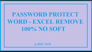 Remove and unlock password Protected Word  Excel without software [upl. by Ardnauqal]