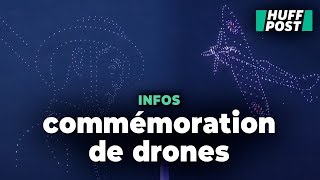 Anniversaire de Débarquement  un spectacle de drones reprend les symboles du DDay [upl. by Carpio]