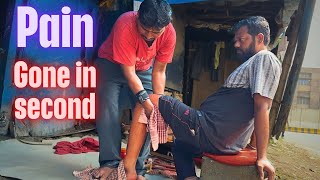 Complete Pain Relief Therapy for Injured Leg  Best Street Side Massage Remedy [upl. by Ahtera]