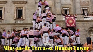 Minyons de Terrassa Diada Castellera Històrica de la Mercè 2019  Human Tower [upl. by Nette]