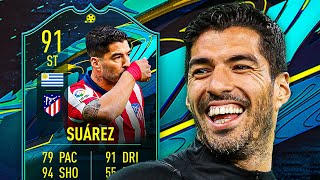 4⭐ SKILL MOVES UPGRADE 🤩 91 MOMENTS SUAREZ PLAYER REVIEW  FIFA 21 Ultimate Team [upl. by Casabonne]