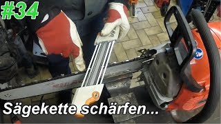 Werkstatt  Schärfen mit der Feile  Stihl Feilenhalter  Pferd Chain sharp  Solo 675  Mr Moto [upl. by Giselbert531]