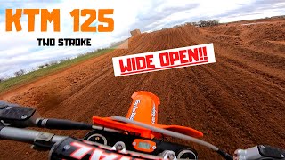 KTM 125 WIDE OPEN AT EUROPES FASTEST SAND TRACK [upl. by Faires]