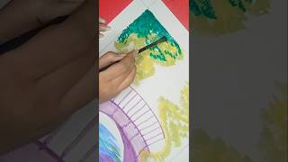 Watercolor landscape tutorial ❤️✨ shorts youtubeshorts yt ytshorts watercolourlandscape [upl. by Ho597]