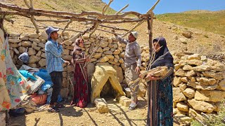 IRAN nomadic life  How do the nomads make a summer canopy  Nomadic lifestyle of Iran [upl. by Airbmac]