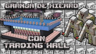 GRANJA DE HIERRO CON TRADING HALL MINECRAFT BEDROCK EXPLICACION Pt1 [upl. by Corney]