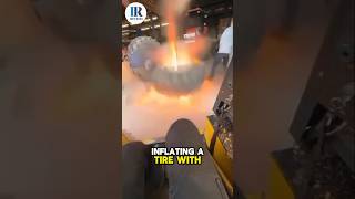 Inflating a Tire with Fire Risky Method 💥😲🛻 [upl. by Hally579]