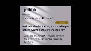 gullible  heres the definition and an example for this word in English [upl. by Nivanod]