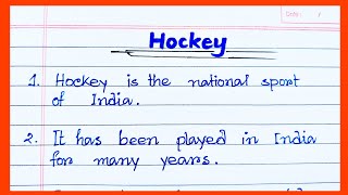 Paragraph writing on Hockey 🏒 in English 10lines essay on Hockey in English  Hockey Sports [upl. by Ivett]