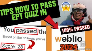 How To Pass Weblio Quiz Test  TIPS  100 PASSED WEBLIO 2024 [upl. by Aleek]