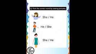 Worksheets for Kindergarten  He and She worksheet for kids  He and She Concept  Kids Learning [upl. by Anoif371]