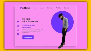 Create Simple Personal Portfolio Website with HTML amp CSS  Portfolio using html and css [upl. by Welton343]