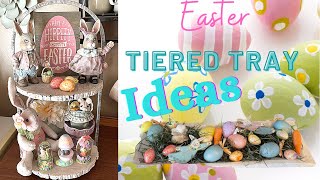 DOLLAR TREE DIY  EASTER TIERED TRAY IDEAS [upl. by Aieka]