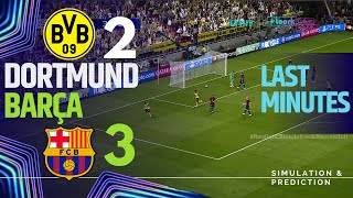 BORUSSIA DORTMUND 23 BARCELONA • UEFA Champions League 2425  SimulaciónRecreación de eFootball [upl. by Lleinnad]