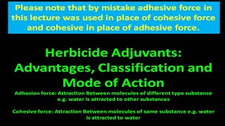 Herbicide Adjuvants Advantages Classification and Mode of Action [upl. by Attiuqaj]