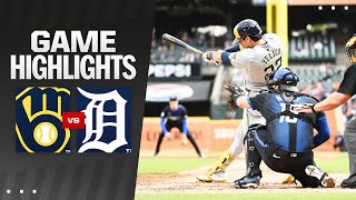 Brewers vs Tigers Game Highlights 6724  MLB Highlights [upl. by Shiau]