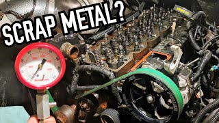 Does 1000HP  Stock Bottom End 67 Cummins  Scrap Iron Common Rail Cummins Compression Testing [upl. by Vogeley402]