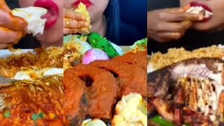 MUKBANGERS stella  zakia ashifa chicken leg piece aejeong ASMR  ASMR 🐟 DESI food compilation [upl. by Nittirb]