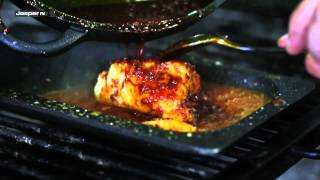 Receta de Bacalao con Samfaina a la brasa  Recipe Cod fish with sanfaina sauce  Josper Grill [upl. by Suertemed]