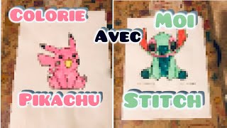 Colorie avec moi Stitch amp Pikachu [upl. by Enaid]