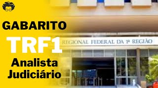 Gabarito TRF 1  Analista Judiciário  Área Jurídica [upl. by Wojcik]