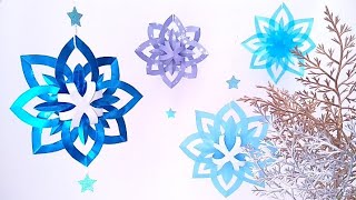 【簡単✨折り紙】立体的な雪の結晶✨雪の花【クリスマスオーナメント】✨How to make paper Christmas ornament [upl. by Esinehs]