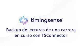 Backup de lecturas de una carrera en curso con TSConnector [upl. by Akirderf]