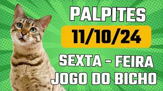 Palpites para HOJE 11102024 SEXTA  FEIRA jogo do bicho  TODAS AS LOTERIAS [upl. by Eirased]