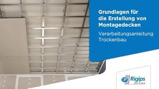 Erstellung von Montagedecken  Rigips Verarbeitungsanleitung Trockenbau [upl. by Uos]