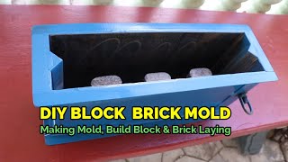 DIY Block Brick Mold Manual Making Mold Build Block Concrete and Brick Laying Block [upl. by Serdna]