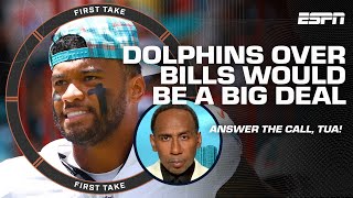 Stephen A Tua Tagovailoa amp Miami NEED TO STEP UP to beat Josh Allen amp the Bills 🗣️  First Take [upl. by Nylla]