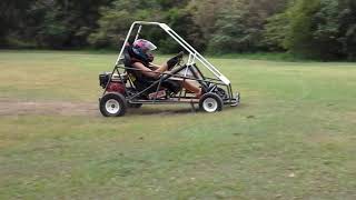 Honda gx160 home made go kart jumping [upl. by Anassor962]